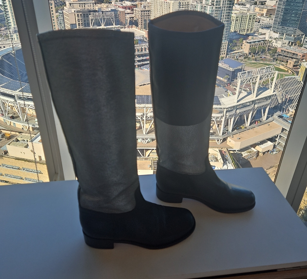Chic Two-Tone Knee-High Boots
